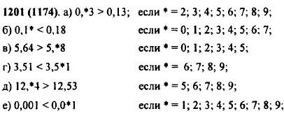 Напишите все цифры, которые можно поставить вместо звездочки, чтобы получилось верное неравенство: а) 0,*3 > 0,13; б) 0,1*< 0,18; в) 5,64