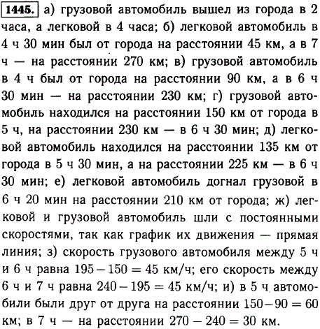 На рисунке 132 изображены графики движения двух автомобилей: грузового график AB) и легкового (график CD). Определите, пользуясь графиком: а