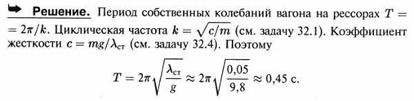 На каждую рессору вагона приходится нагрузка P Н; под этой нагрузкой рессора при равновесии прогибается на 5 см. Определить период T собственных