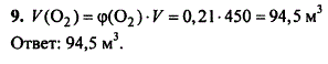 Вычислите объем кислорода, который может быть получен из 450 м^3 воздуха н. y., если объемная доля кислорода равна 21%.