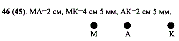 Отметьте в тетради точки M, А и К. Измерьте расстояния между точками M и A, А и К, К и M. Запишите результаты измерений.