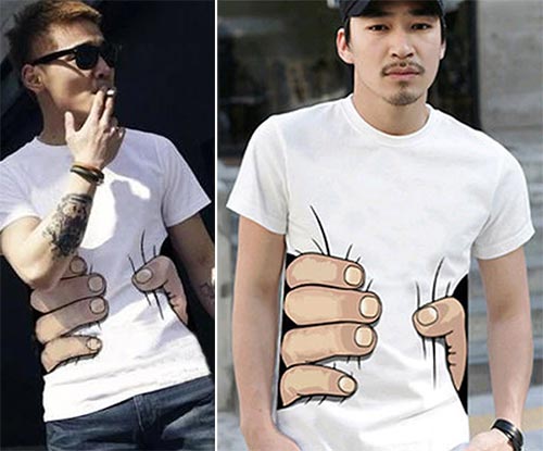 футболка с принтом сжимающих пальцев кулака