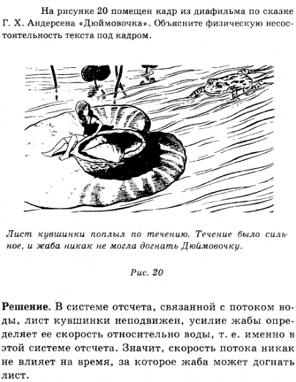 На рисунке 11 помещен кадр из диафильма по сказке Г.-Х. Андерсена Дюймовочка. Объяснить физическую несостоятельность текста под кадром