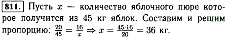 Из 20 кг яблок получается 16 кг яблочного пюре. Сколько яблочного пюре получится из 45 кг яблок?