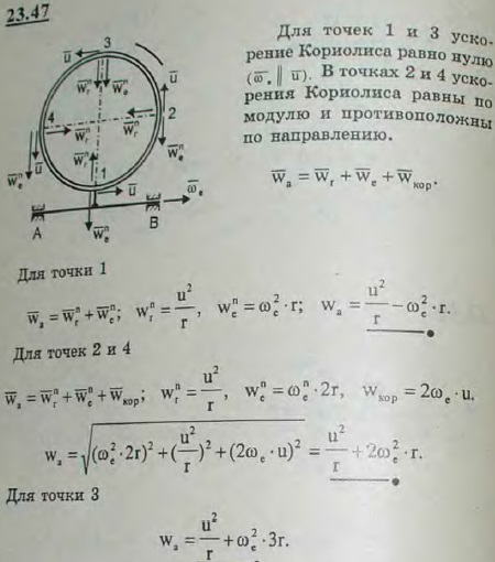 Полое кольцо радиуса r жестко соединено с валом AB, и притом так, что ось вала расположена в плоскости оси кольца. Кольцо заполнено жидкостью