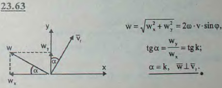 В условиях предыдущей задачи определить величину и направление горизонтальной составляющей кориолисова ускорения точки M.