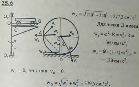 Поворотный кран вращается вокруг вертикальной неподвижной оси 0,02 с угловой скоростью ω=1 рад/с. Вдоль горизонтальной стрелы крана, совмещенной