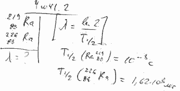 Определить постоянные распада λ изотопов радия ^21988Ra и 22688Ra.