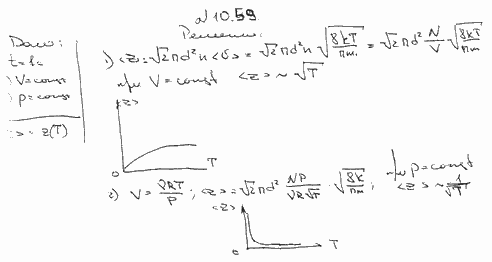 Найти зависимость среднего числа столкновений молекулы идеального газа в 1 с от температуры Т при следующих процессах: 1) изохорном; 2) изобарном