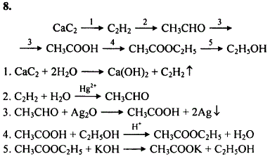 Напишите уравнения реакций, с помощью которых можно осуществить следующие превращения: карбид кальция-ацетилен-уксусный альдегид-уксусная кислота-уксусно-этиловый