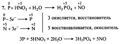 Взаимодействие фосфора с азотной кислотой описывается следующей схемой: P + HNO3+ H2O → H3PO4 + NO. Составьте уравнение этой реакции, расставив