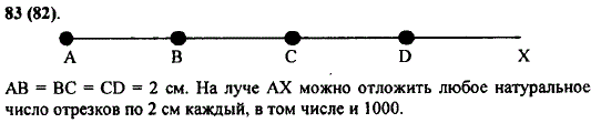 Начертите луч АХ и отложите на нем от его начала один за другим 3 отрезка по 2 см каждый. Можно ли на этом луче отложить 1000 таких отрезков